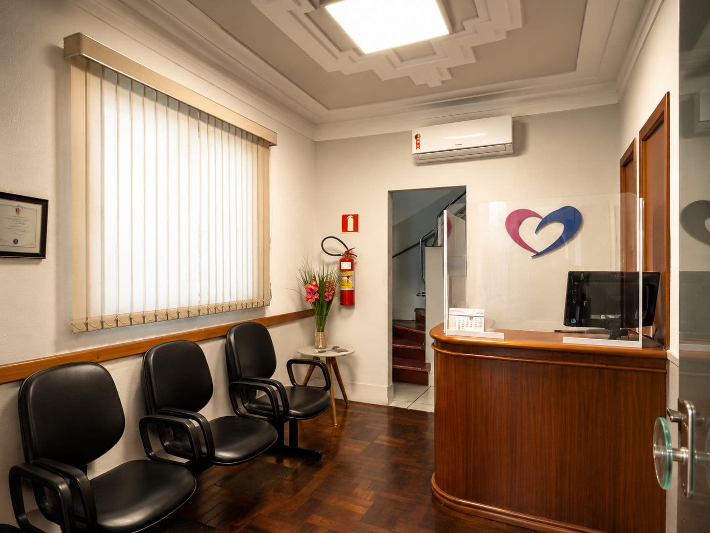 Recepção da clínica Cardiocentro em Juiz de Fora