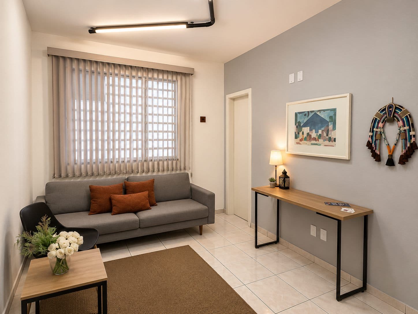 Sala de espera confortável da clínica Cardiocentro
